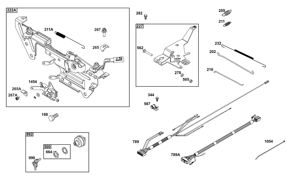 Controls Group Diagram and Parts List for 613477-0273-J1 400000 - 699999 Briggs and Stratton Engine